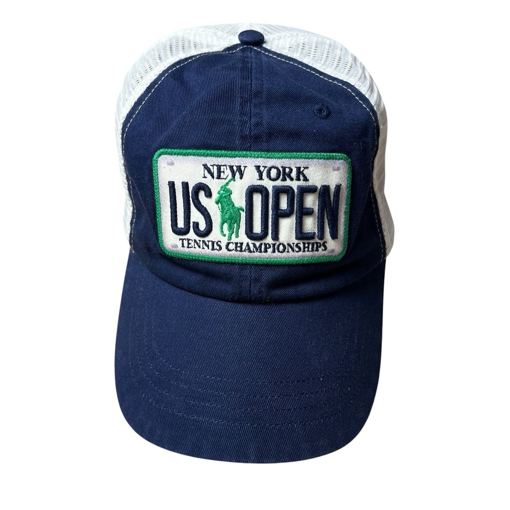 Polo Ralph Lauren US Open Tennis Trucker Hat Navy White Mesh Strapback